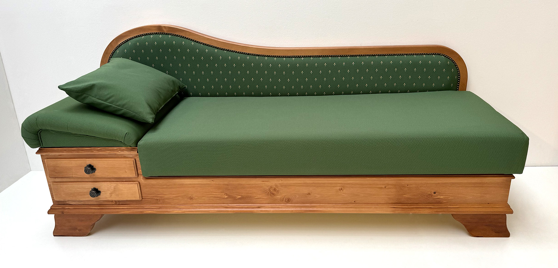 Sofa Liege Garmisch, Adler Cortina 11459, Kundl grün, Wels grün