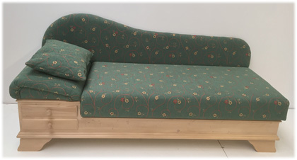 Sofa Liege Chiemgau Aktionsangebot, Pöchlarn Ranke grün ! Neu ! in 38 Lagerstoffen preisgleich