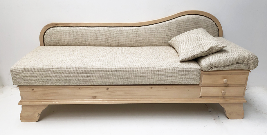 Sofa Liege Garmisch , Natura beige 802, Sitzerhöhung auf 50 cm !