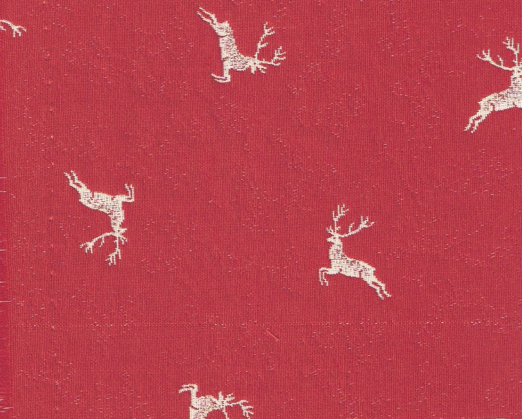 Stoff Little Rudolph 61042 rot Hirsch klein