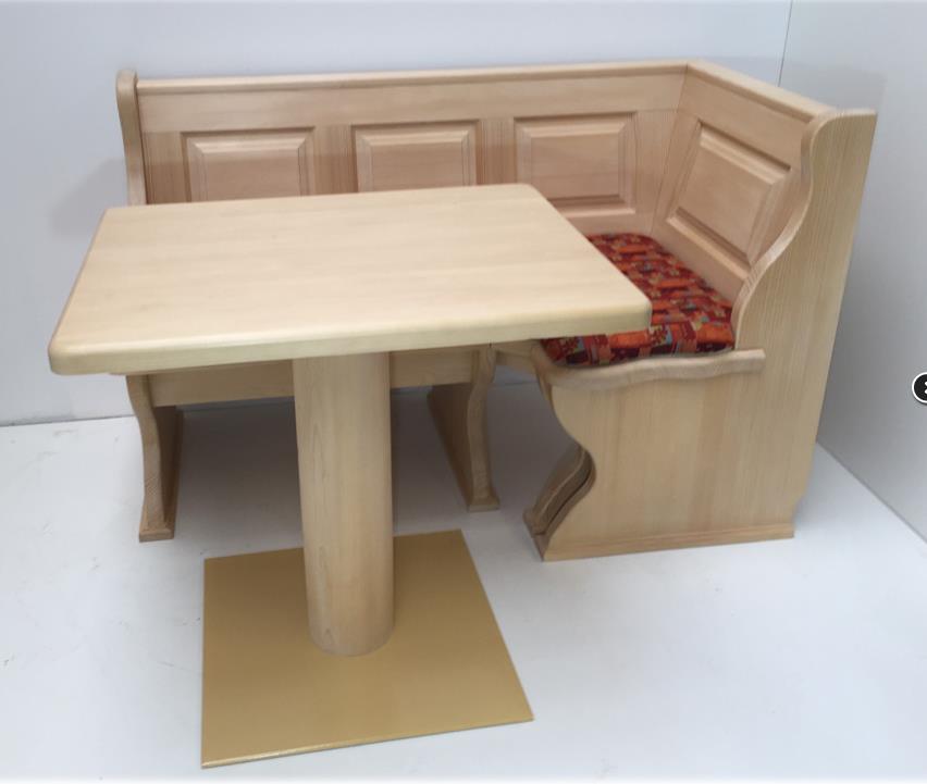 Eckbankgruppe Eckbank LINDAU Mini, 165/100 cm Spitzecke, Mittelsäulenfußtisch 