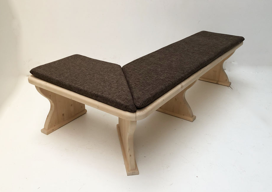 Ofenbank Lindau nach Maß, 90/180 cm, Sitz 4 cm stark, Polster genäht, Natura 804 braun