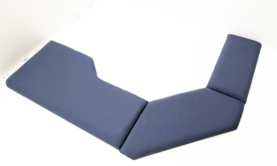 Ofenbank, Ofenbankpolster nach Schablone , Polsterplatte , Wels blau