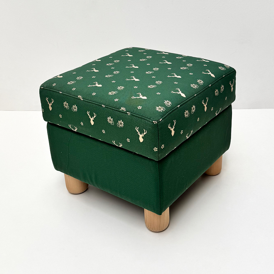 Hocker ANTON, Landleben Hirsch grün TS-3002, TS-3016