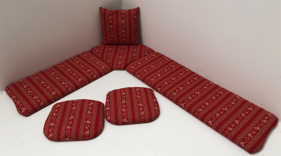 Polstersatz Kissensatz für Eckbankgruppe Amberg, Kopien vom Amberg am Markt, Stoff TS-1667