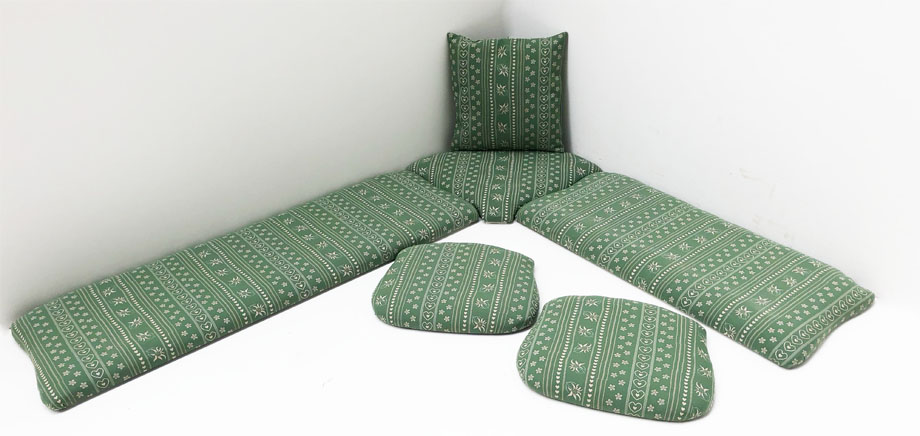 Kissensatz Polsterplatte Eckbankgruppe Amberg klein, 185/150, Sonderstoff Edelweiss AF-74854-4