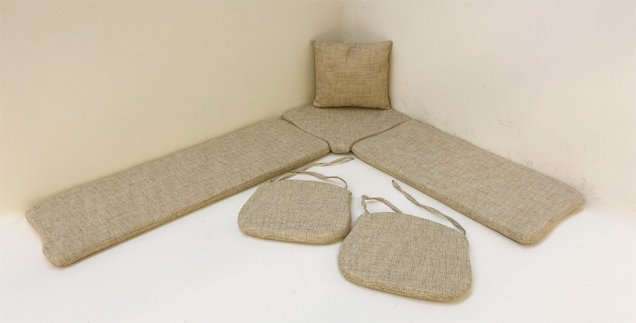 Kissensatz genäht Eckbankgruppe Amberg klein 185/150, Natura Beige 802