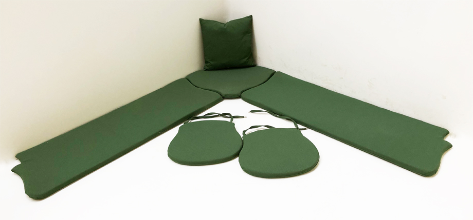 Kissensatz genäht Eckbankgruppe Landau, Wels grün, 38 Lagerstoffe preisgleich