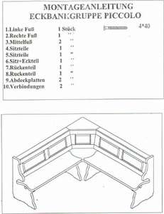 Aufbauanleitung Eckbank Piccolo