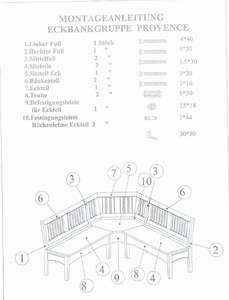 Aufbauanleitung Eckbank Provence
