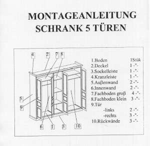 Aufbauanleitung Schrank 5-trg