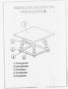 Aufbauanleitung Tisch Fuessen