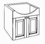 Unterschrank f. Waschbecken, 2 Holztüren, 70/58/54