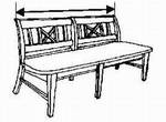 Bank Gratberg, Sondermass, //91 cm, (B/T/H)