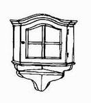 Eckhängeschrank, 1 Türe, Türe mit Holzsprosse, 51/