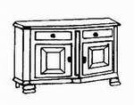 Anrichte Wien, 2 Türen, 2 Schubladen, 1 Fachboden
