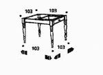 Tischgestell Standard, ohne Platte, 103/103/71 cm,