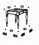 Tischgestell Standard, ohne Platte, 63/63/71 cm, (