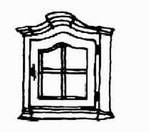 Eckhängeschrank, 1 Türe mit Holzsprosse, 1 Fachbod