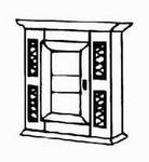 Wandkästchen, Kastl, 1 Türe, 63/22/65 cm, (B/T/H)