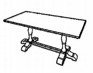 Tisch Country H75, Tisch mit Kreuzgestell, Fichtep