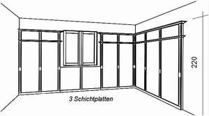 Wandverkleidung 1 + 2 Ebene Höhe SONDERHÖHE, Wandv