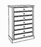 Herrenkommode, 7 Schubladen, 58/49/129,5 cm, (B/T