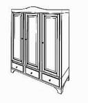 Schrank 3 Türig, 3 Schubladen, 6 Fachböden, 145/45