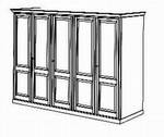 Schrank 5 Türig, 3 Fachboden, 3 Kleiderstange, 202