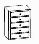 Element mit 5 Schubladen 5 Schubladen H 12, 50/33/