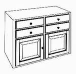 Anrichte 2-trg - 4 Schubladen, 2 Holztüren H 72 sx