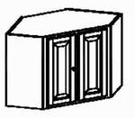 Eck-Element 2-trg, 2 Holztüren H 72, 1 Fachboden, 
