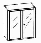 Aufsatz-Vitrine Element 2-trg 2 Glastüren H 118 3 