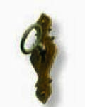 Schlüssel mit Schild, messing farbig antik