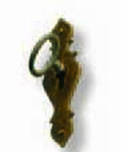 Schlüssel mit Schild, messing farbig antik