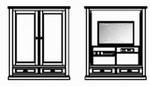 TV-Highboard 2-teilig , 2 Türen mit Holzfüllung ,