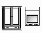 TV-Highboard , 2 Türen mit Holzfüllung , EINSCHIEB