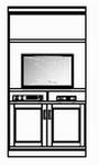 TV-Element 2-teilig , 2 Türen mit Holzfüllung , 1