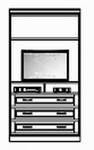 TV-Element 2-teilig , 3 Laden mit Vollauszug , 1 R