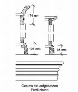Gesims mit aufgesetzten Profilleisten