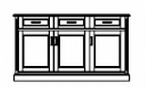 Sideboard 3-teilig , 3 Türen mit Holzfüllung , 3 L