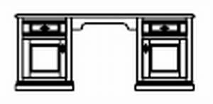 Schreibtisch , 2 Türen mit Holzfüllung , 2 Laden m