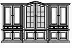 Wohnschrank 6-teilig Mittelteil vorgezogen , 10 Tü