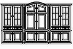 Wohnschrank 6-teilig , 8 Türen mit Holzfüllung , 2