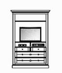 Wohnschrank 2-teilig , 4 Laden mit Vollauszug , 2 