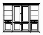 Wohnschrank 4-teilig , 6 Türen mit Holzfüllung , 2