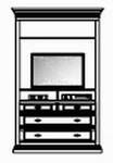 Wohnschrank 2-teilig , 4 Laden mit Vollauszug , 2