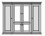 Wohnschrank 4-teilig , 2 Türen mit Glasfüllung , 2