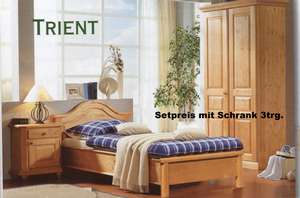 Schlafzimmer Trient, Schrank 3-trg., Hoteleinzelbett 100 cm, Nachtkommode