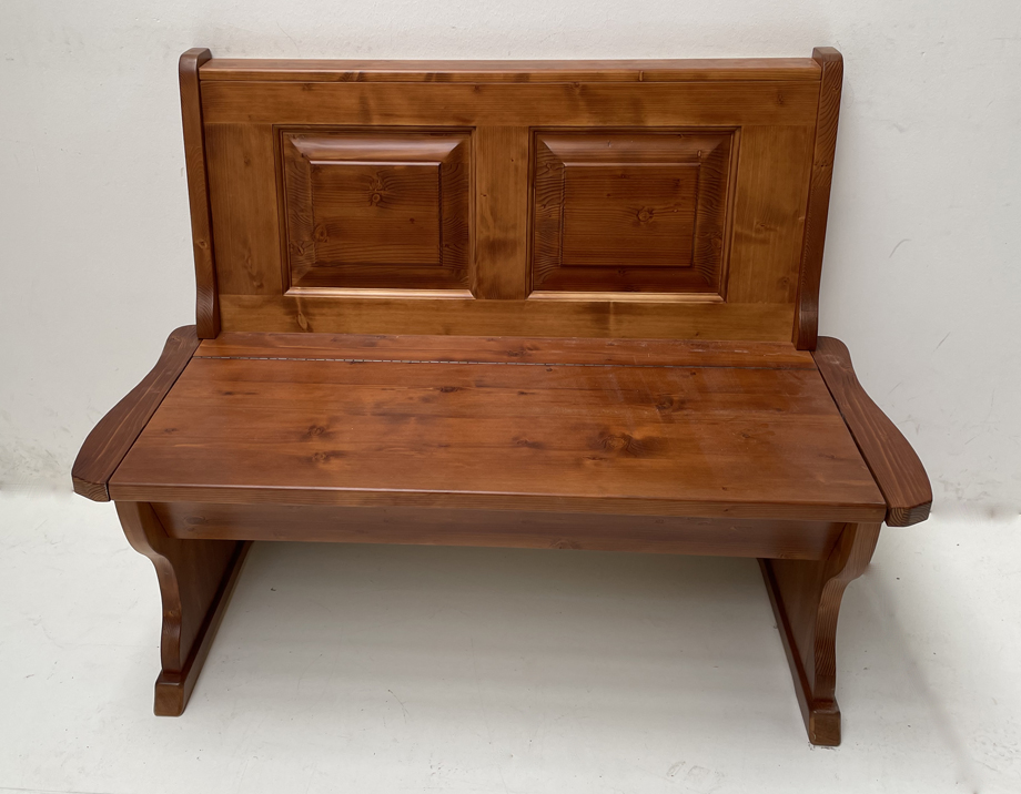 Eckbank Lenggries, Einzelbank 110 cm, mit Truhe, 1360075958 Adler rotbraun lackiert